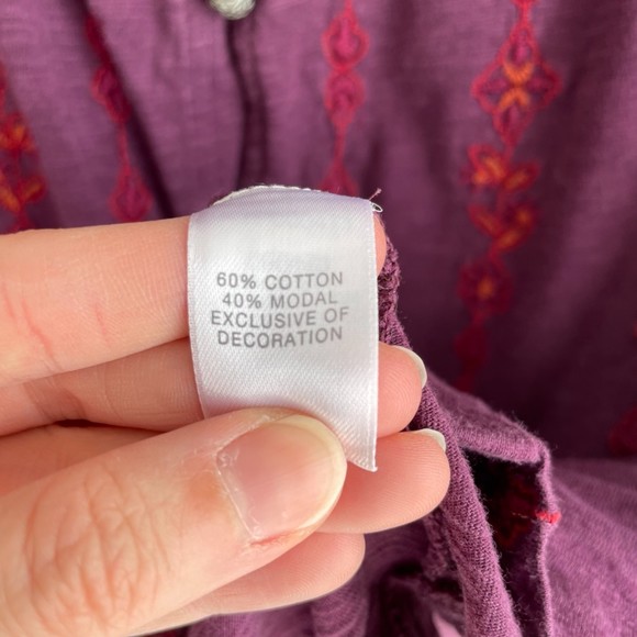 J.Jill Purple Long Sleeve Ladies Button Down Career Casual Top, M - Picture 5 of 6